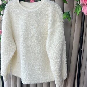 H&M Off-White Fleece Sweater